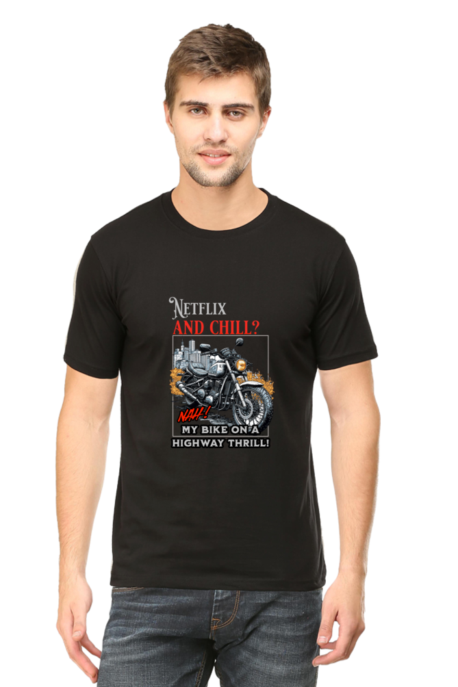 Highway Thrill: Black Unisex Biker Tee