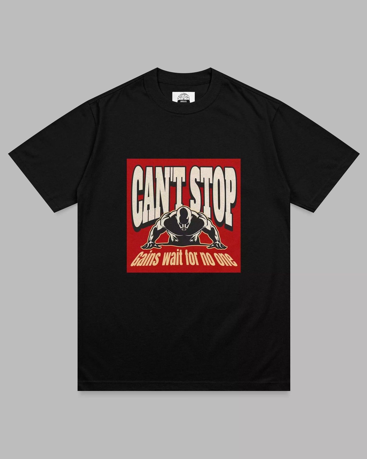 Can't Stop: Black Unisex Gym Tee