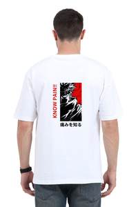 Thumbnail for Know Pain!: Oversized White Unisex Anime Tee