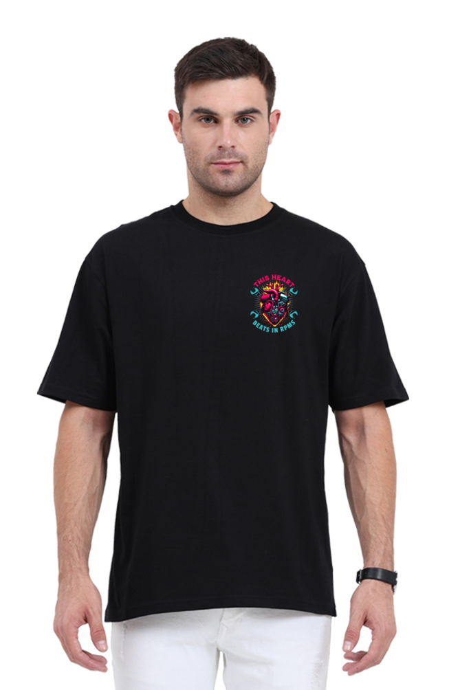 Engine Heart: Fearless Racer Black Unisex Oversized Tee