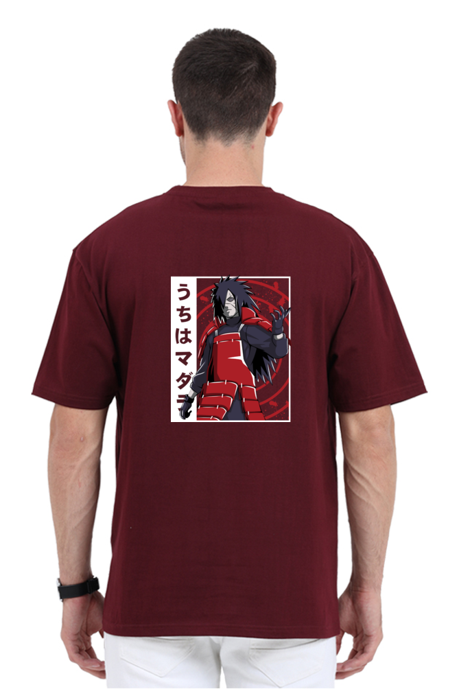 Ghost Of Uchiha: Madara Oversized Maroon Anime Tee