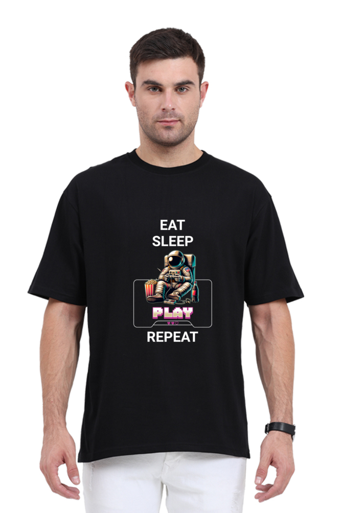 Life Of Gamer: Black Unisex Oversized Gamer Tee