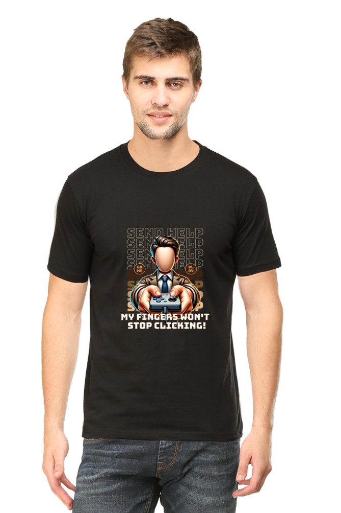 Send Help: Gaming Addiction Black Unisex Gamer Tee