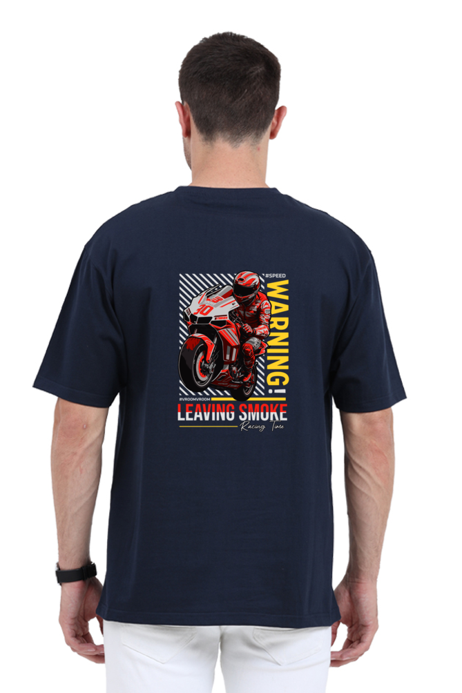 Smoke Warning! Navy Blue Oversized Biker Tee