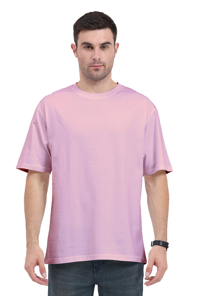 Oversized Roomy Comfort: Plain Baby Pink Unisex Tee