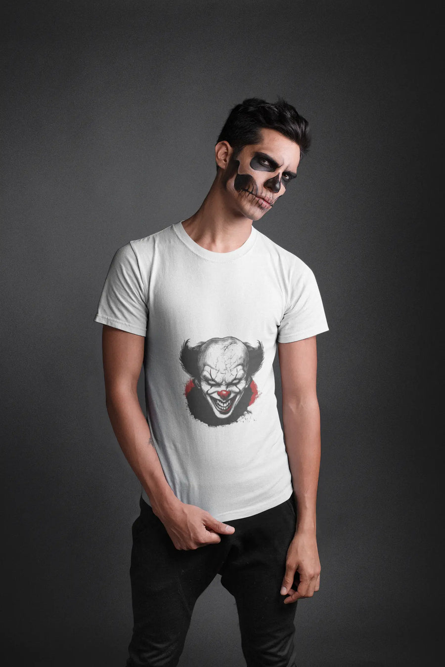 Unisex Circus Giggles: White Clown Tee