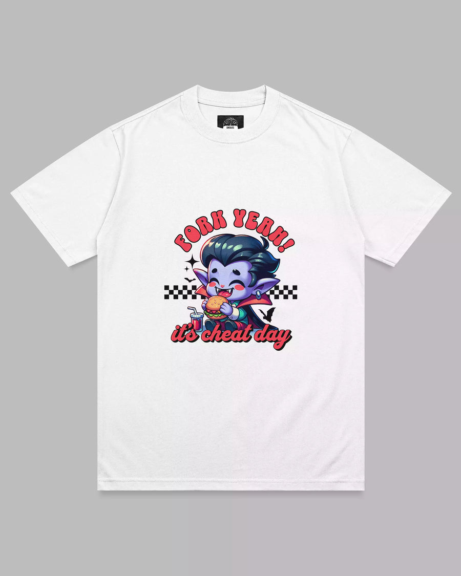 Fork Yeah!: Cheat Day White Unisex Tee