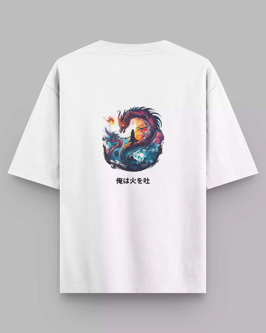 I Breathe Fire: White Oversized Unisex Tee