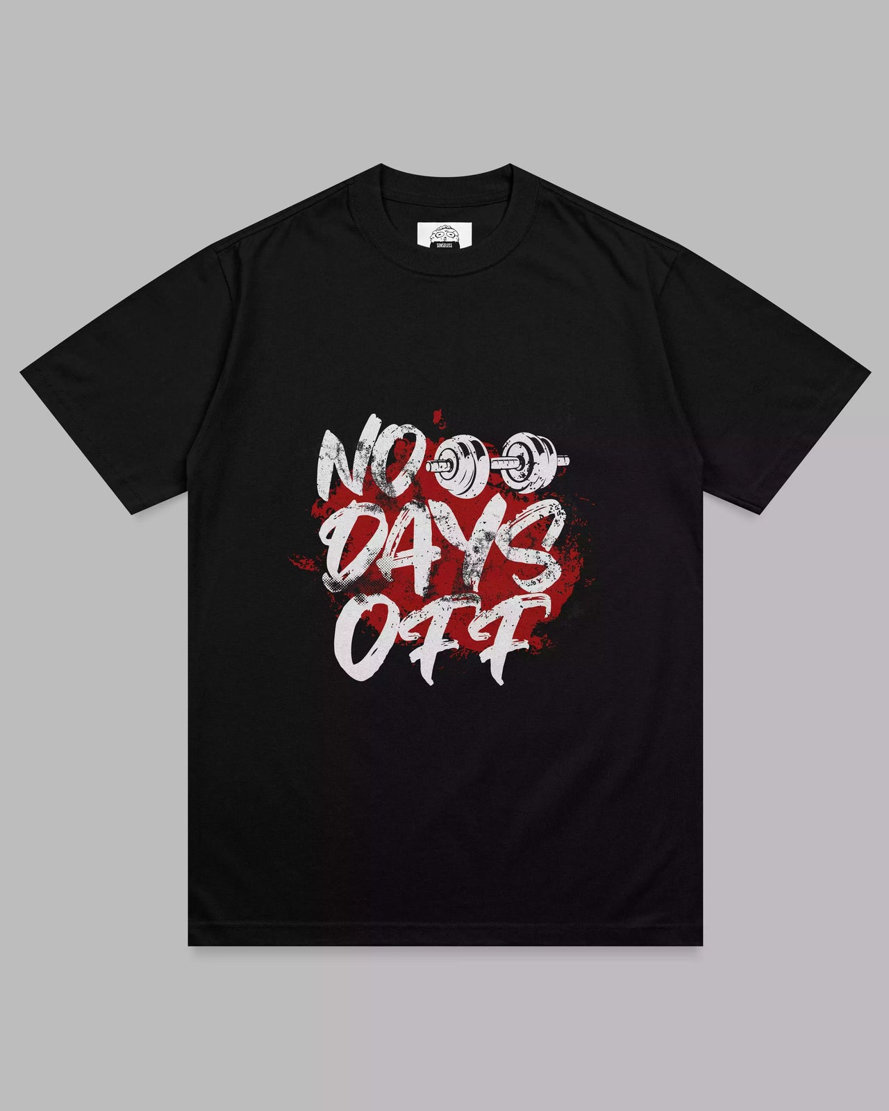 No Days Off: Black Unisex Gym Tee