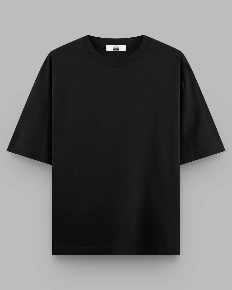 Oversized Black Canvas: Plain Unisex Tee