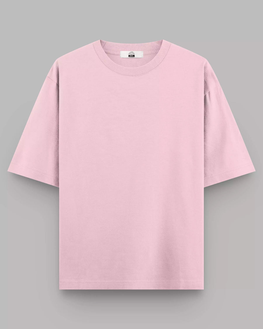 Oversized Roomy Comfort: Plain Baby Pink Unisex Tee