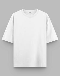 Thumbnail for Oversized White Canvas: Plain Unisex Tee