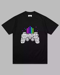 Thumbnail for Typographic Gaming Controller: Black Unisex Gamer Tee